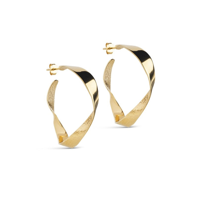 Scarlet hoops Small i 18 karat forgyldt sølv fra Enamel Copenhagen (28 mm)