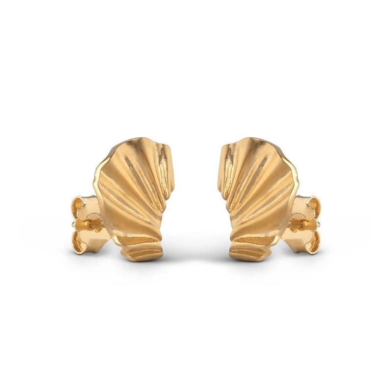 Mini Wave øreringe i forgyldt sølv fra Enamel Copenhagen