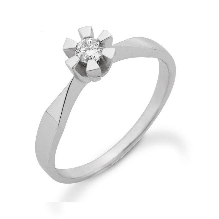 Eternity diamantring i 14 karat hvidguld med diamant på 0,05-0,50 ct fra Aagaard – elegant ring med seks grabber.