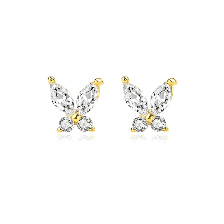 Lara ørestikker i forgyldt sølv med zirkonia fra MerlePerle