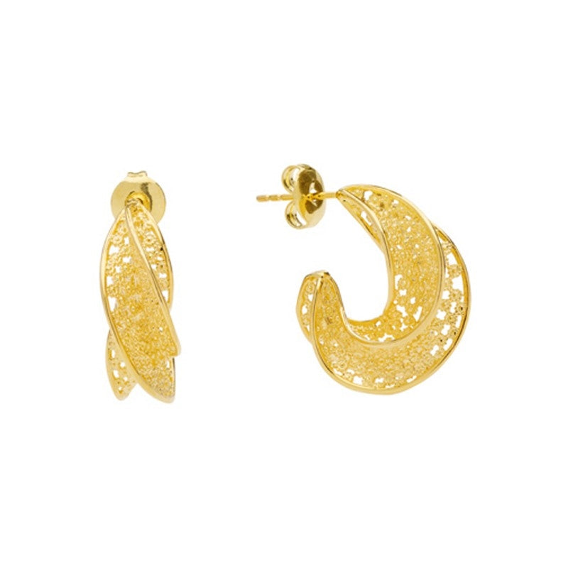 Filigran Afrika øreringe i 24 kt forgyldt messing fra Pico Copenhagen