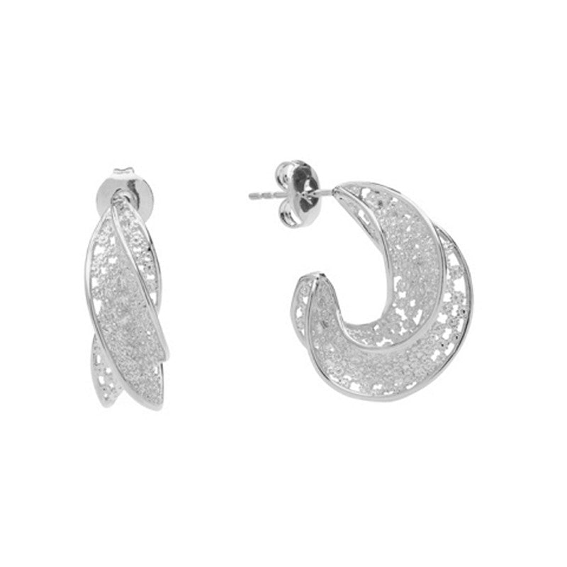 Filigran Afrika øreringe i forsølvet messing fra Pico Copenhagen