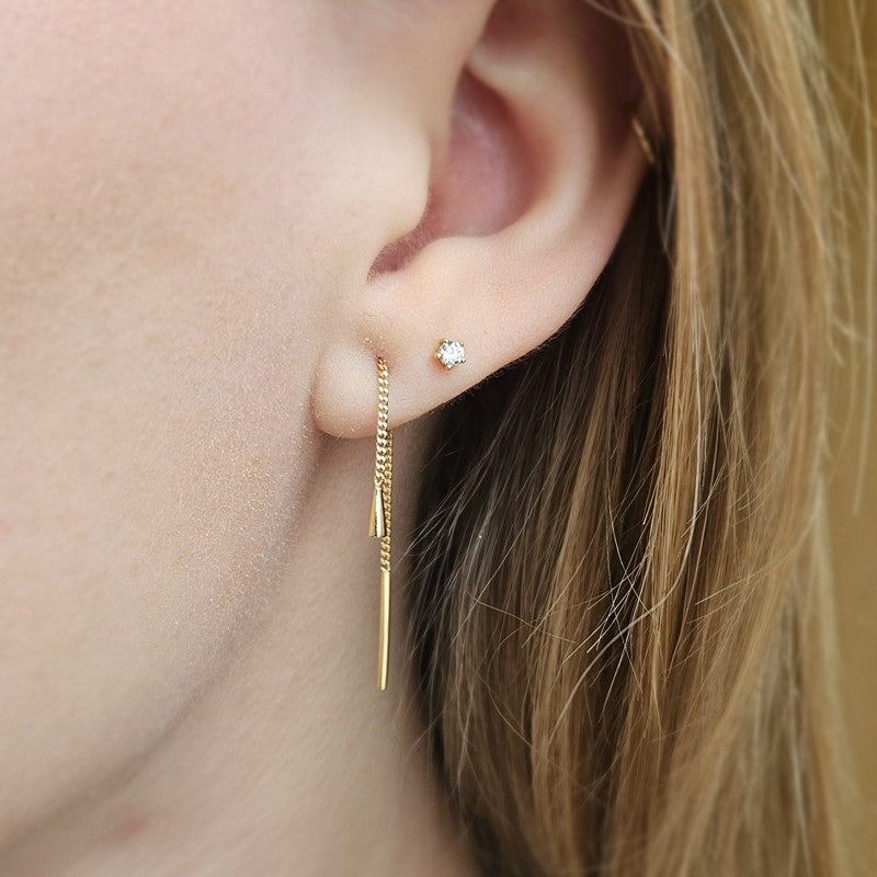 8 kt guld ørehængere med keglevedhæng fra Smykkecenter