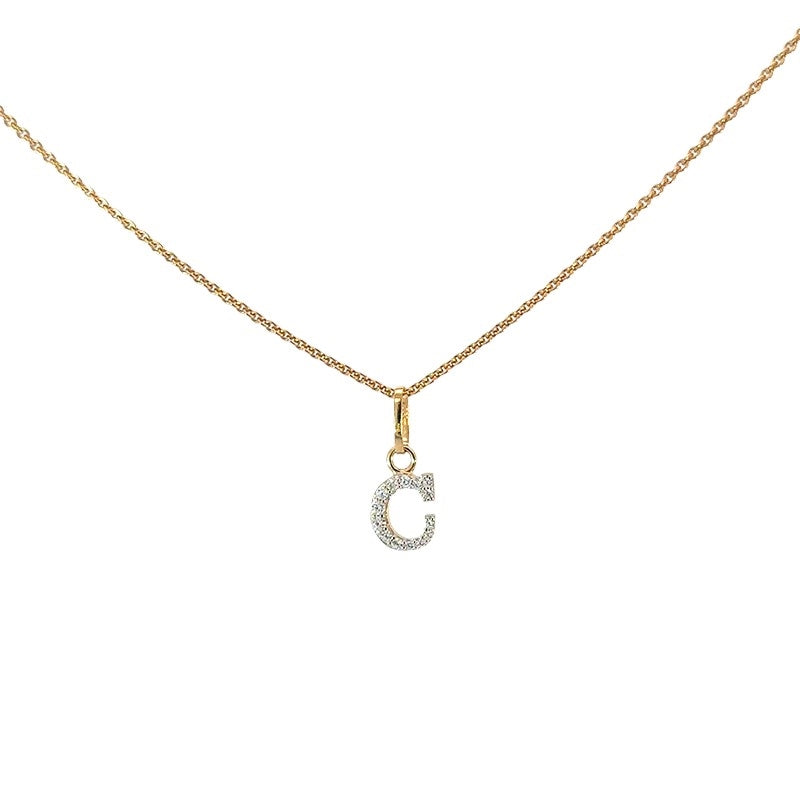 Bogstav A vedhæng i 8 kt guld med zirkonia – Smykkecenter