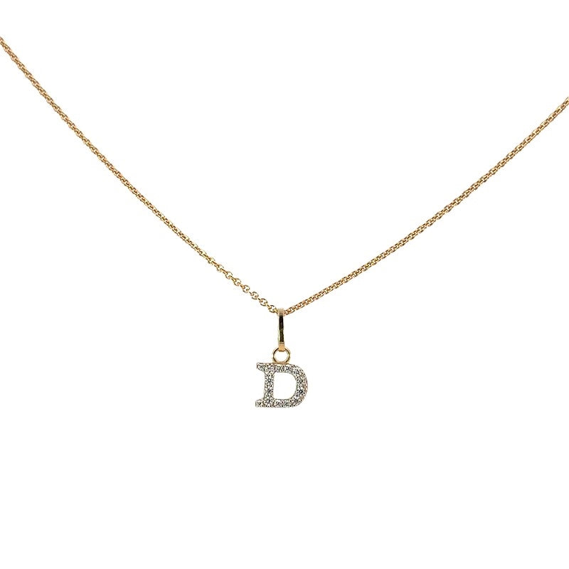 Bogstav A vedhæng i 8 kt guld med zirkonia – Smykkecenter