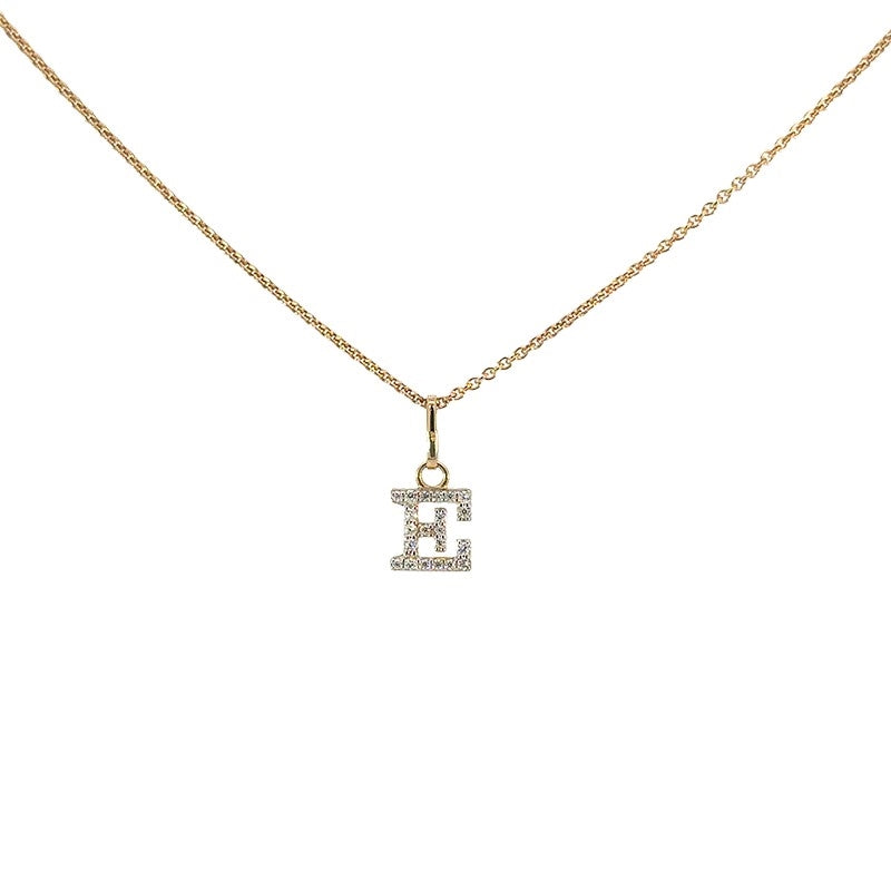 Bogstav A vedhæng i 8 kt guld med zirkonia – Smykkecenter