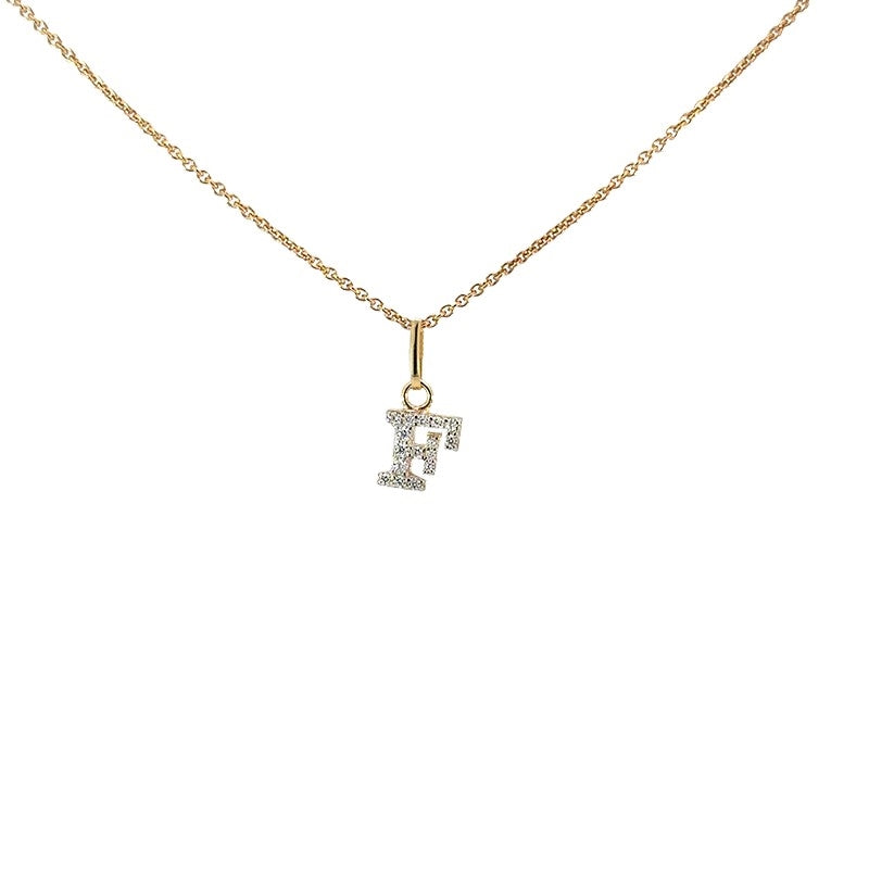 Bogstav A vedhæng i 8 kt guld med zirkonia – Smykkecenter