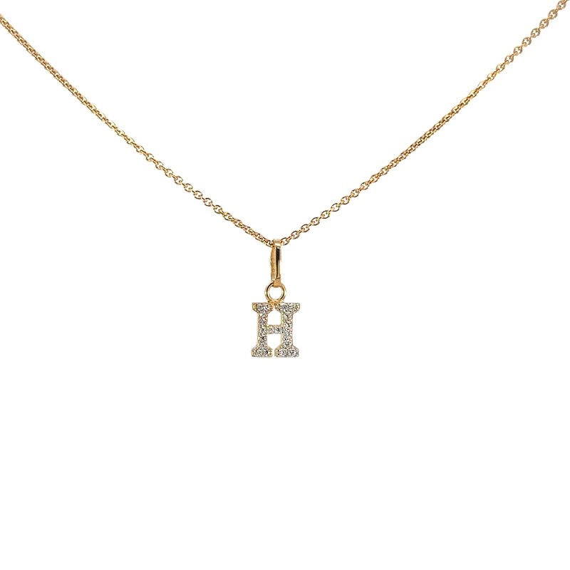 Bogstav A vedhæng i 8 kt guld med zirkonia – Smykkecenter