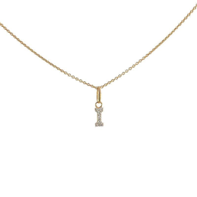 Bogstav A vedhæng i 8 kt guld med zirkonia – Smykkecenter