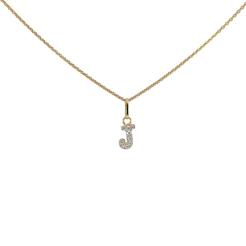 Bogstav A vedhæng i 8 kt guld med zirkonia – Smykkecenter