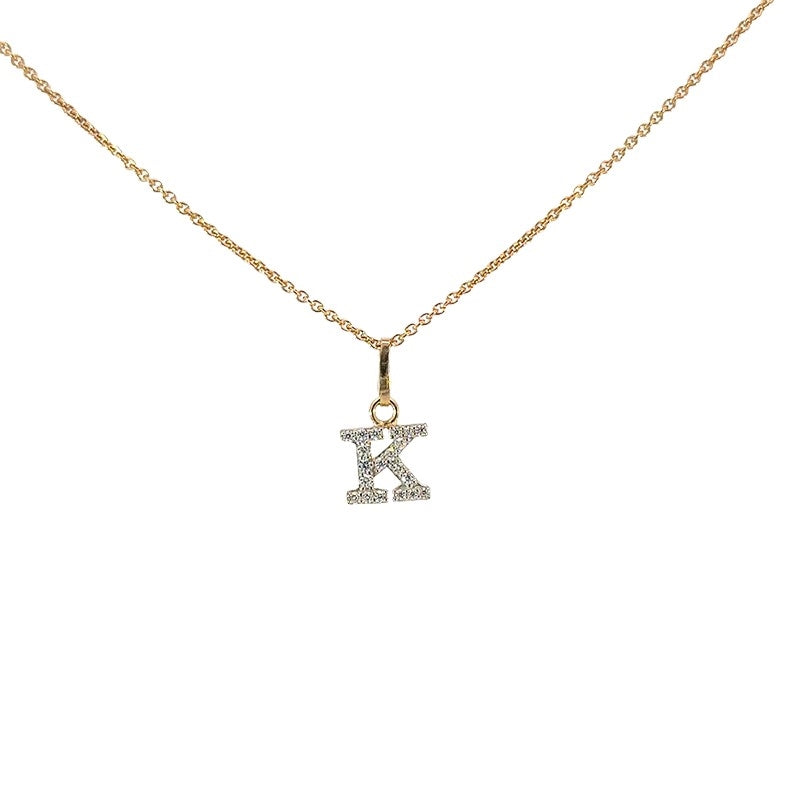 Bogstav A vedhæng i 8 kt guld med zirkonia – Smykkecenter