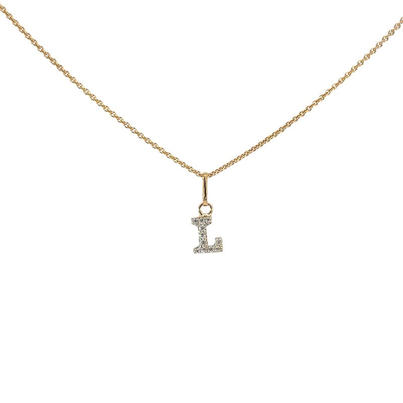 Bogstav A vedhæng i 8 kt guld med zirkonia – Smykkecenter