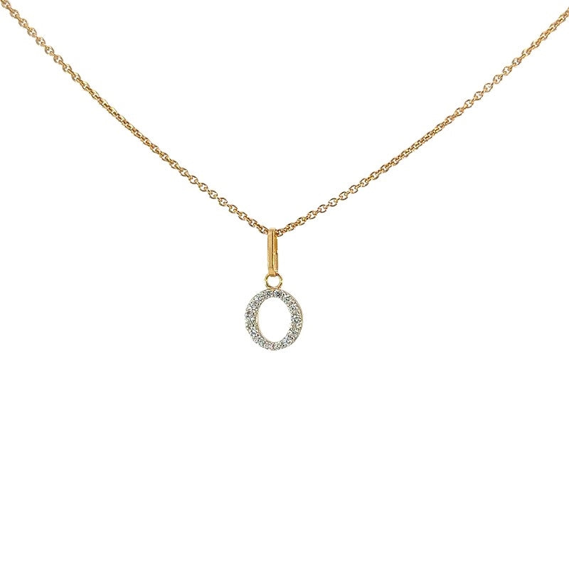 Bogstav A vedhæng i 8 kt guld med zirkonia – Smykkecenter