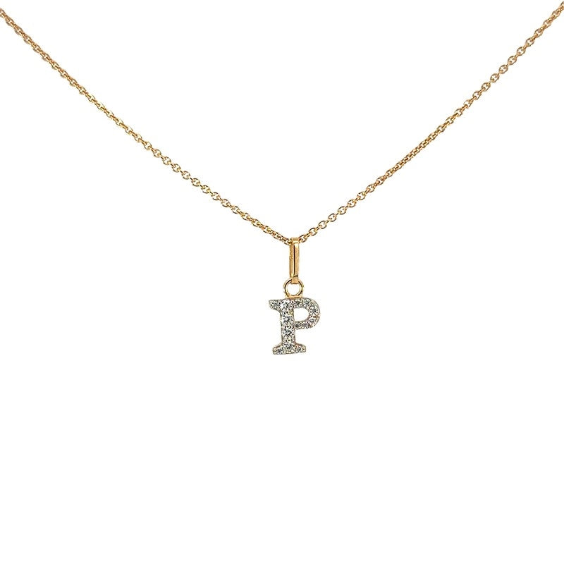 Bogstav A vedhæng i 8 kt guld med zirkonia – Smykkecenter