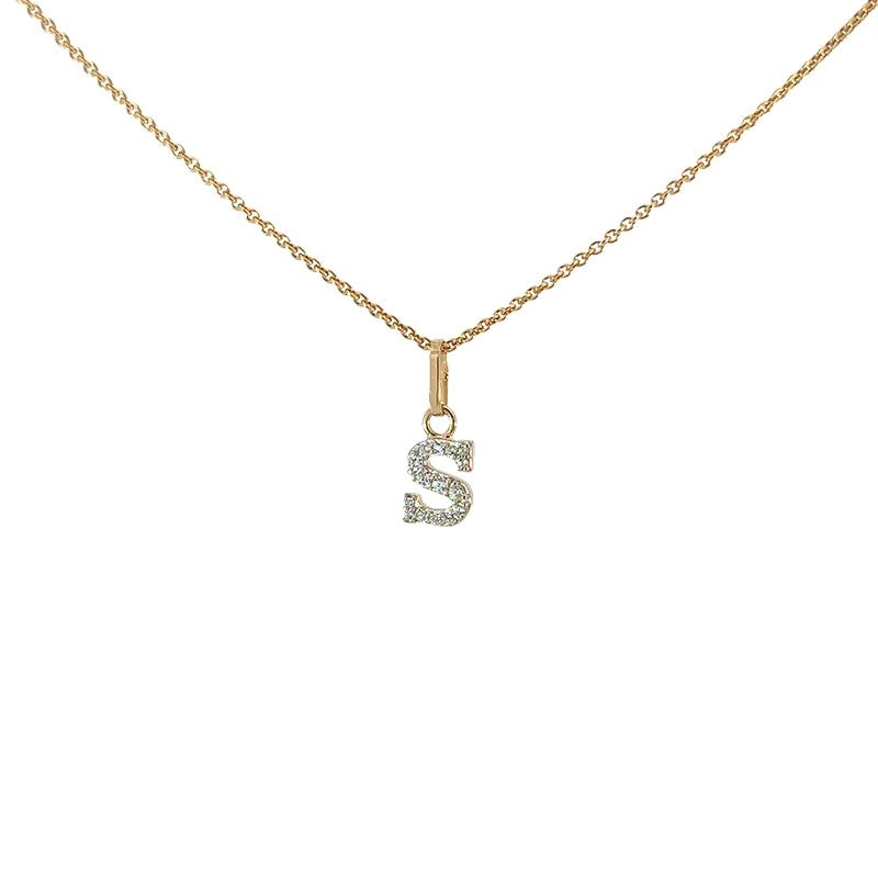 Bogstav A vedhæng i 8 kt guld med zirkonia – Smykkecenter