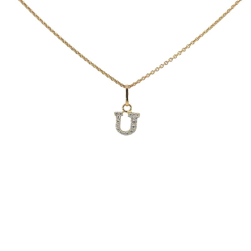 Bogstav A vedhæng i 8 kt guld med zirkonia – Smykkecenter