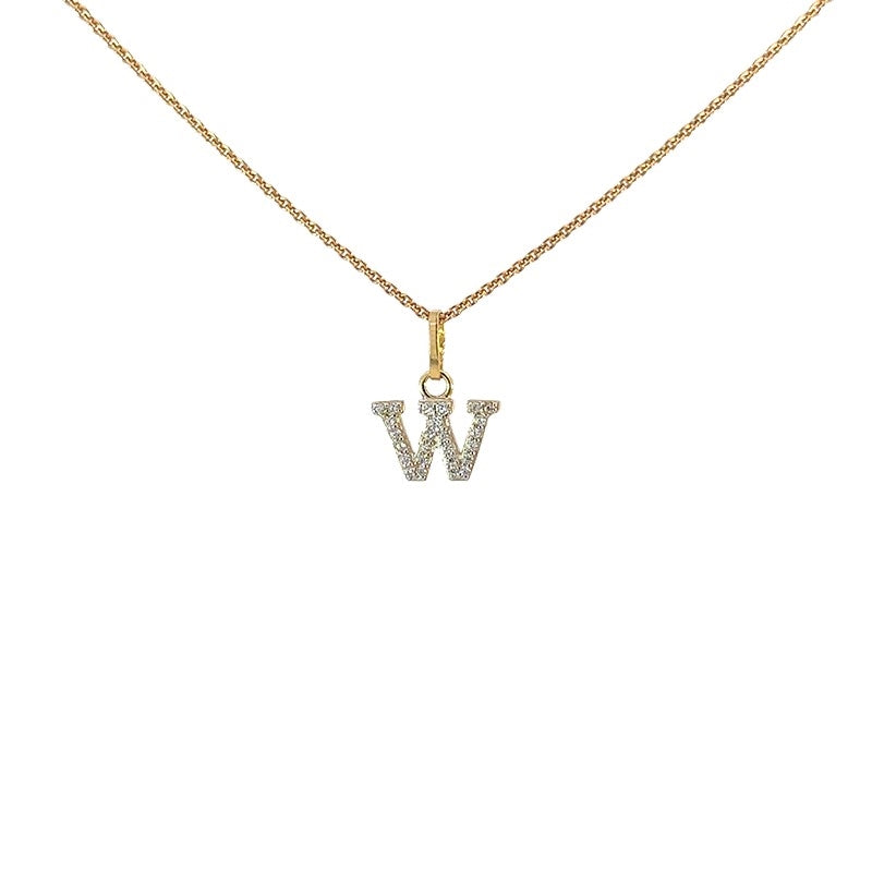 Bogstav A vedhæng i 8 kt guld med zirkonia – Smykkecenter