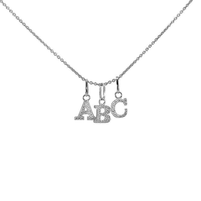 Bogstavvedhæng A fra Smykkecenter i 925 sterlingsølv med hvide zirkonia
