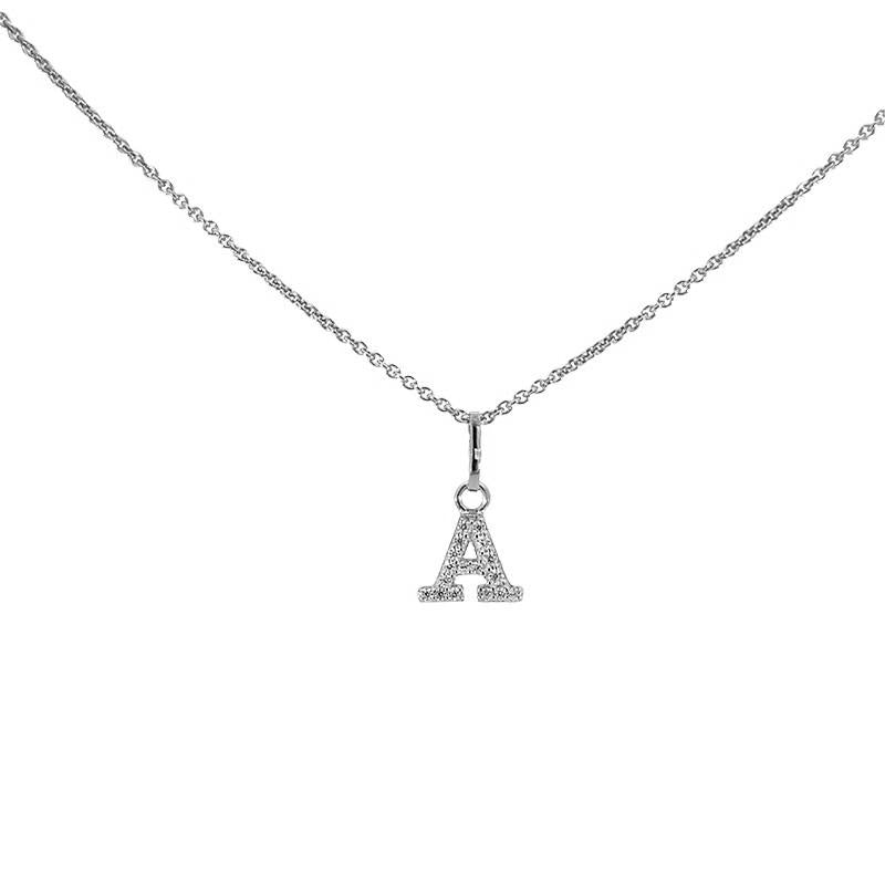 Bogstavvedhæng A fra Smykkecenter i 925 sterlingsølv med hvide zirkonia