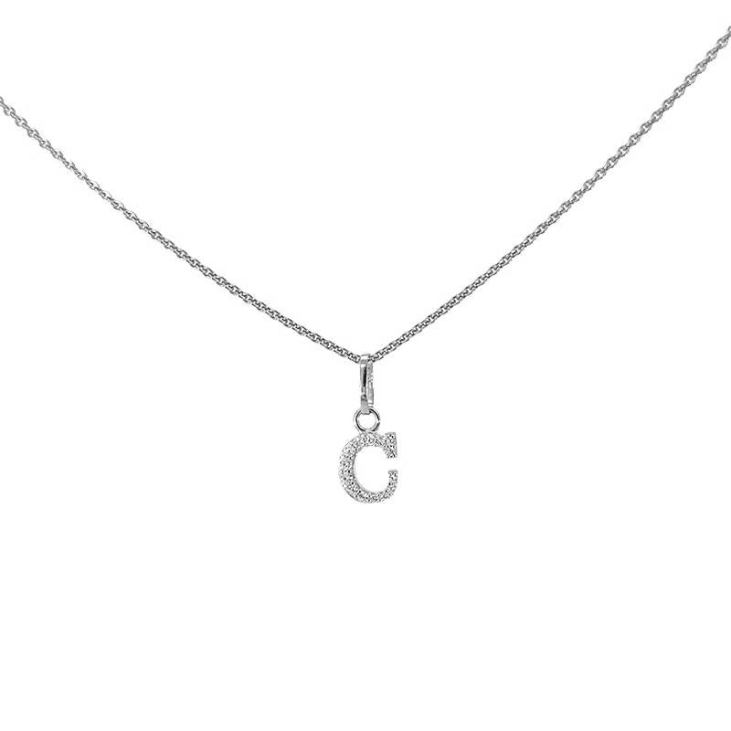 Bogstavvedhæng A fra Smykkecenter i 925 sterlingsølv med hvide zirkonia