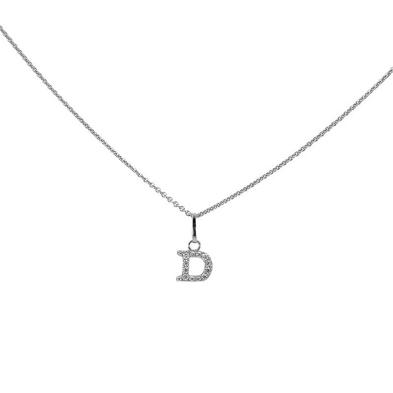 Bogstavvedhæng A fra Smykkecenter i 925 sterlingsølv med hvide zirkonia