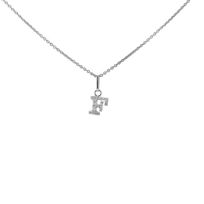 Bogstavvedhæng A fra Smykkecenter i 925 sterlingsølv med hvide zirkonia