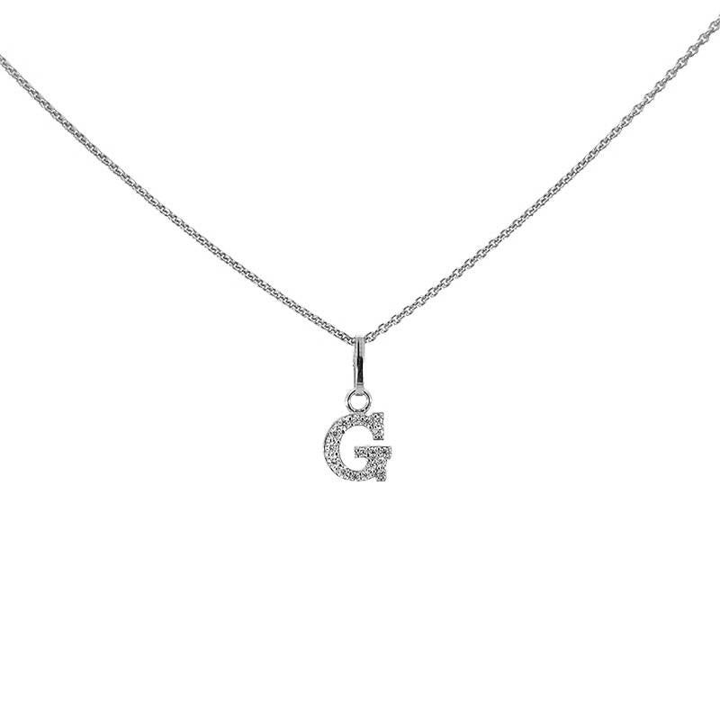 Bogstavvedhæng A fra Smykkecenter i 925 sterlingsølv med hvide zirkonia