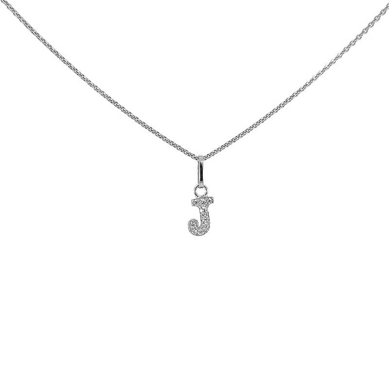 Bogstavvedhæng A fra Smykkecenter i 925 sterlingsølv med hvide zirkonia