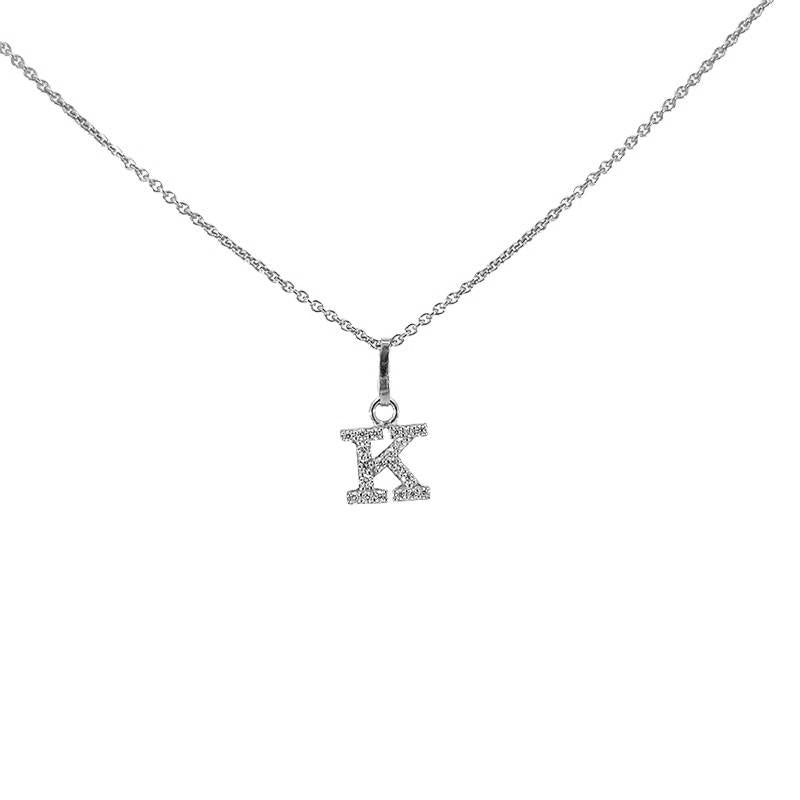 Bogstavvedhæng A fra Smykkecenter i 925 sterlingsølv med hvide zirkonia