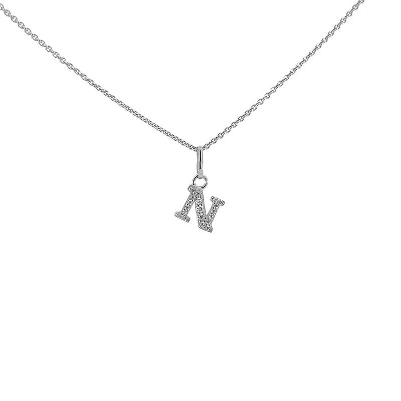 Bogstavvedhæng A fra Smykkecenter i 925 sterlingsølv med hvide zirkonia