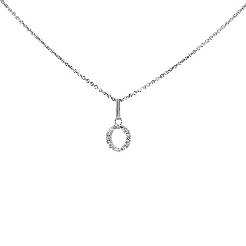 Bogstavvedhæng A fra Smykkecenter i 925 sterlingsølv med hvide zirkonia