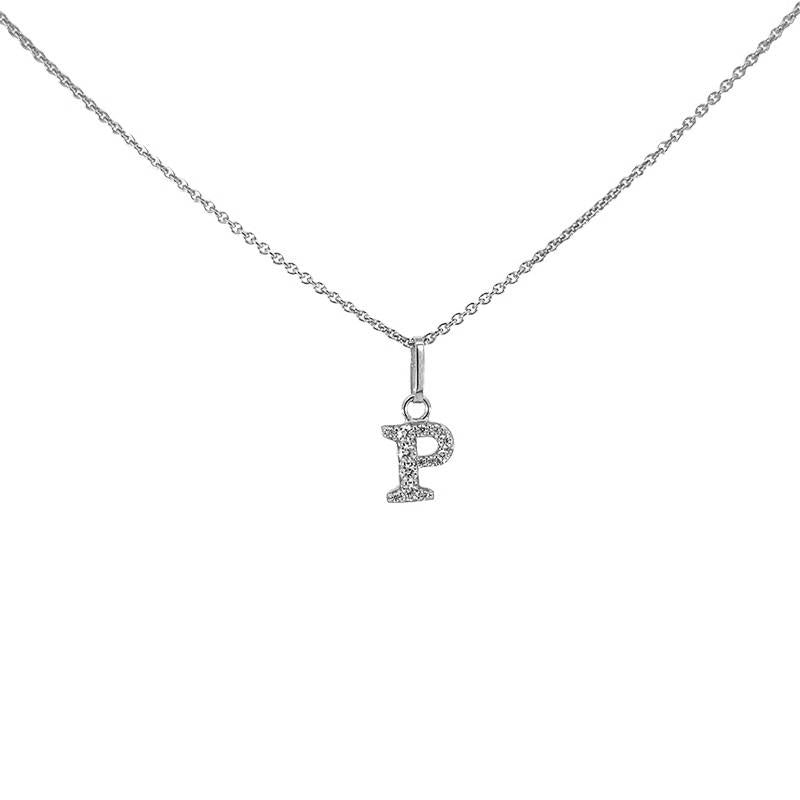 Bogstavvedhæng A fra Smykkecenter i 925 sterlingsølv med hvide zirkonia