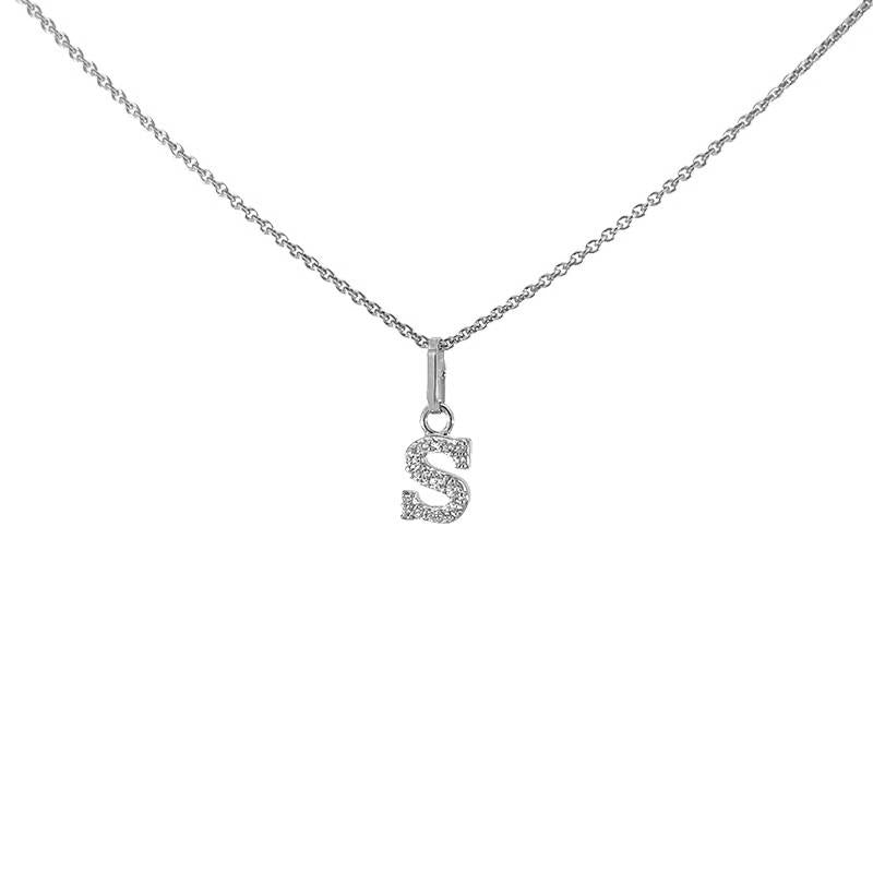 Bogstavvedhæng A fra Smykkecenter i 925 sterlingsølv med hvide zirkonia