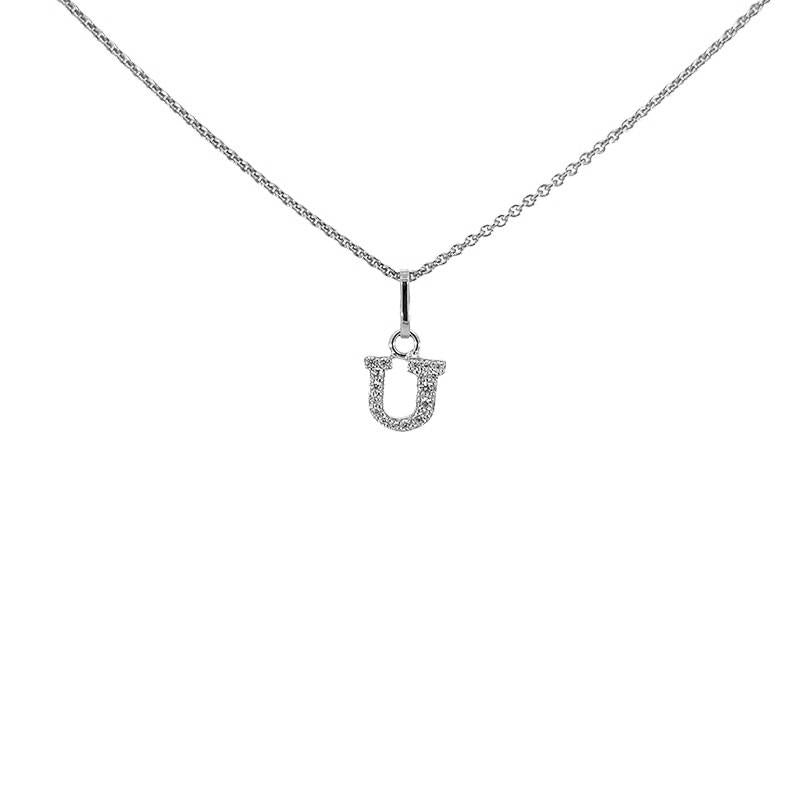 Bogstavvedhæng A fra Smykkecenter i 925 sterlingsølv med hvide zirkonia