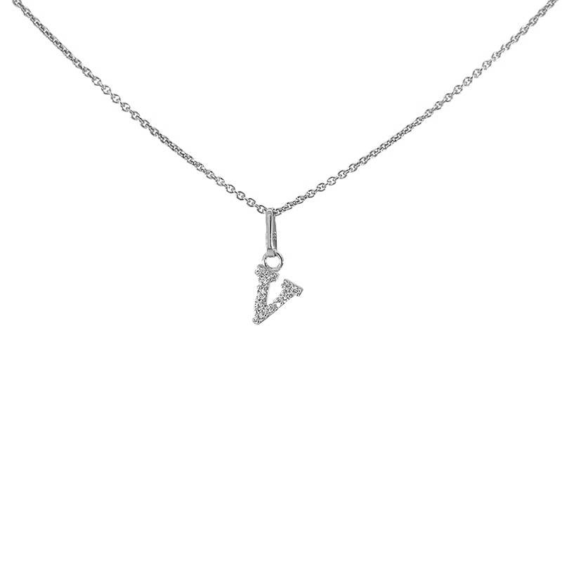 Bogstavvedhæng A fra Smykkecenter i 925 sterlingsølv med hvide zirkonia