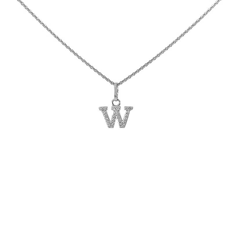Bogstavvedhæng A fra Smykkecenter i 925 sterlingsølv med hvide zirkonia