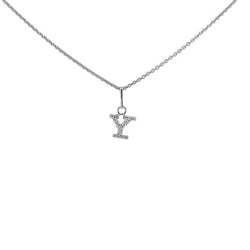Bogstavvedhæng A fra Smykkecenter i 925 sterlingsølv med hvide zirkonia
