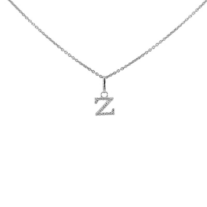 Bogstavvedhæng A fra Smykkecenter i 925 sterlingsølv med hvide zirkonia