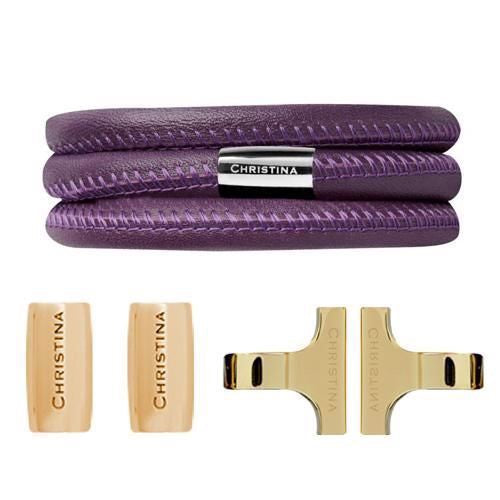 Christina Collect startersæt i forgyldt, 18 mm – blå