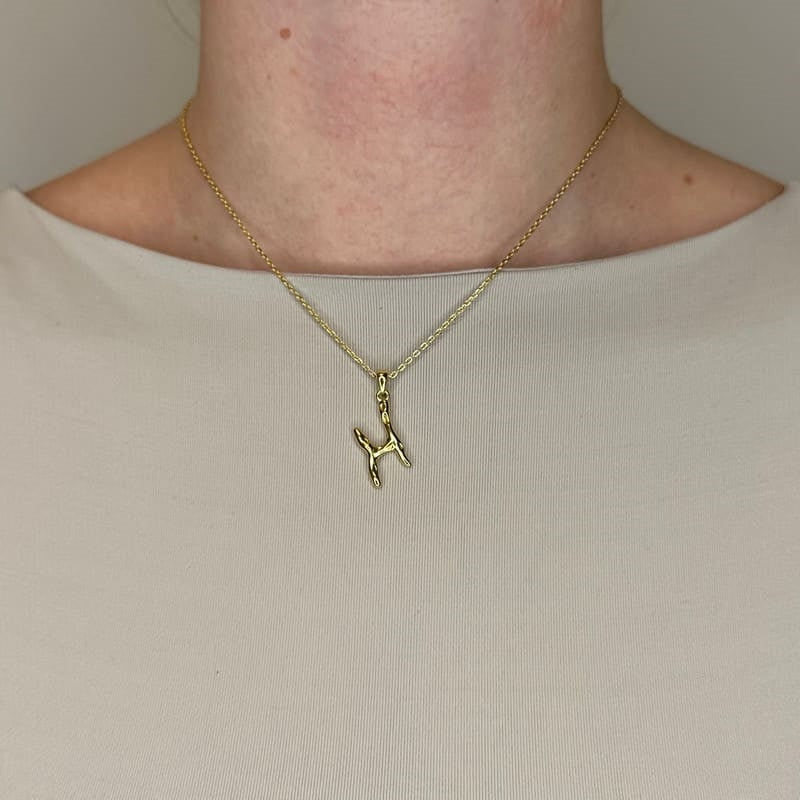 MerlePerle bogstavhalskæde i 18 karat forgyldt sølv – B