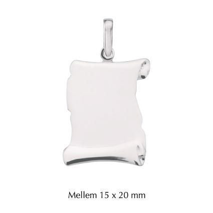 Kadaverskilt medium i 925 sterlingsølv fra BNH 15x20 mm