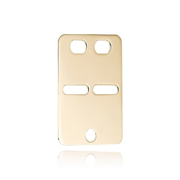 BNH ID-plade i 8 eller 14 kt guld, stor rektangulær ID-plade 22x34 mm med huller til kæde.