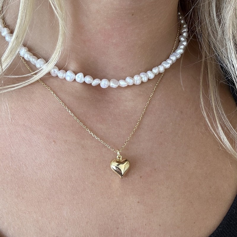 Amalia perlehalskæde i forgyldt sølv fra MerlePerle