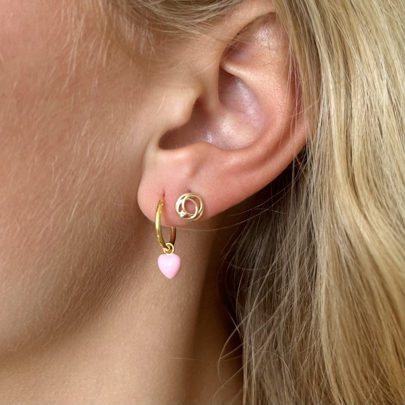 NOA Kids forgyldte børnehoops med lyserøde emaljehjerter – Nordahl Andersen