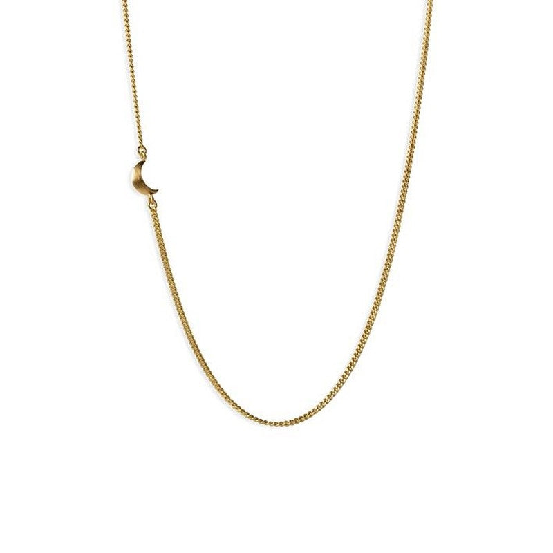 Half Moon halskæde i 18 karat forgyldt sølv fra Jane Kønig (57 cm, vedhæng 10 mm)