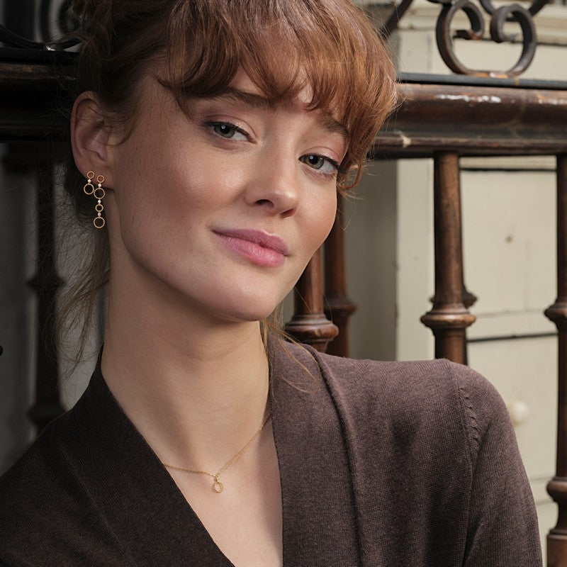 MARIENOR 2 øreringe i 18 karat forgyldt sølv med zirkonia – JoanliNor