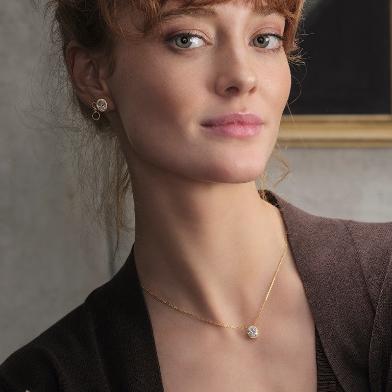 JoanliNor ring i 14 karat forgyldt sølv med zirkonia