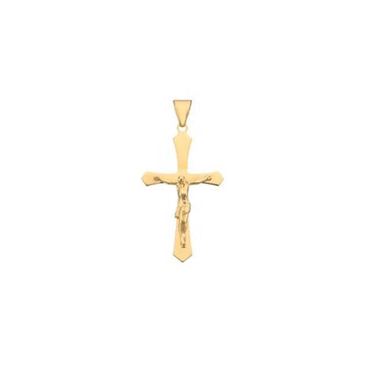BNH korsvedhæng i 14 eller 8 karat guld med Jesusfigur i klassisk, tidløst design.