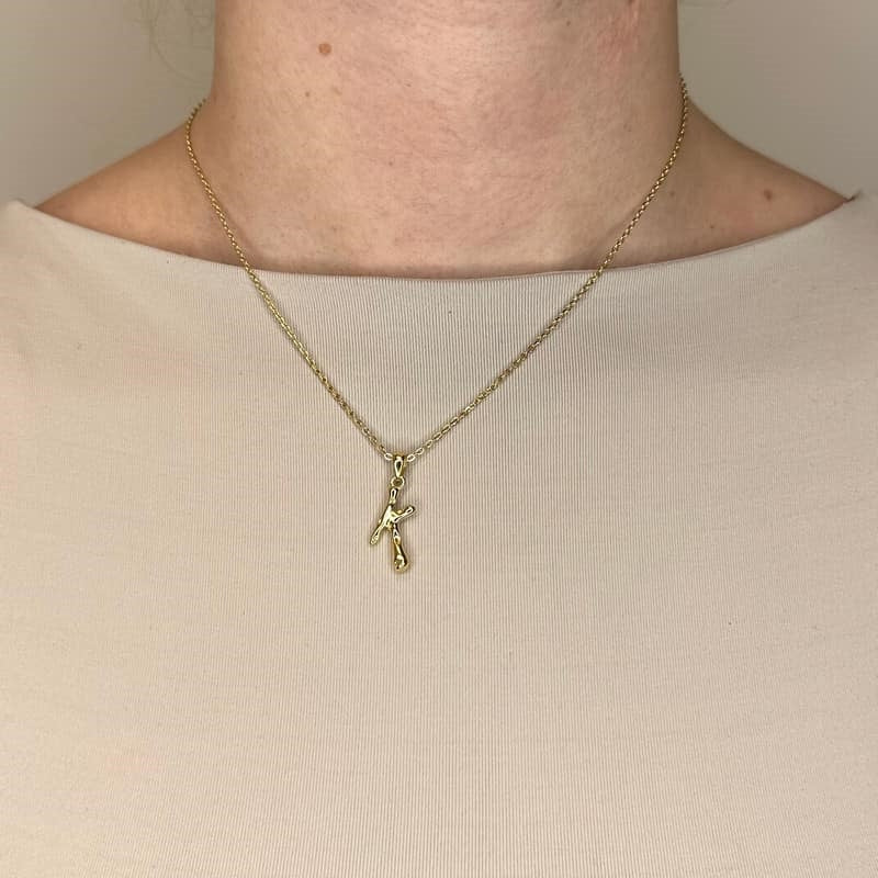 MerlePerle bogstavhalskæde i 18 karat forgyldt sølv – B