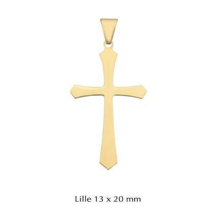 BNH korsvedhæng i 8 eller 14 karat guld Small